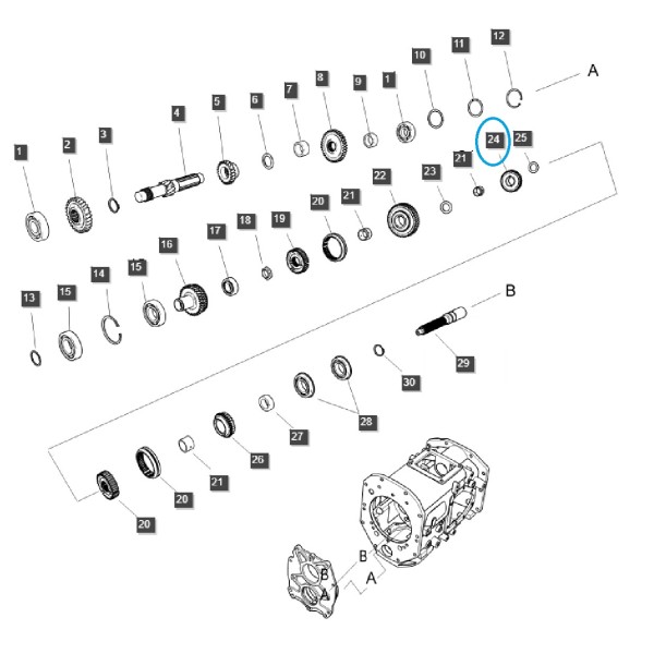Eje central PTO/PTO / TRG287 / Ls Tractor 40196985