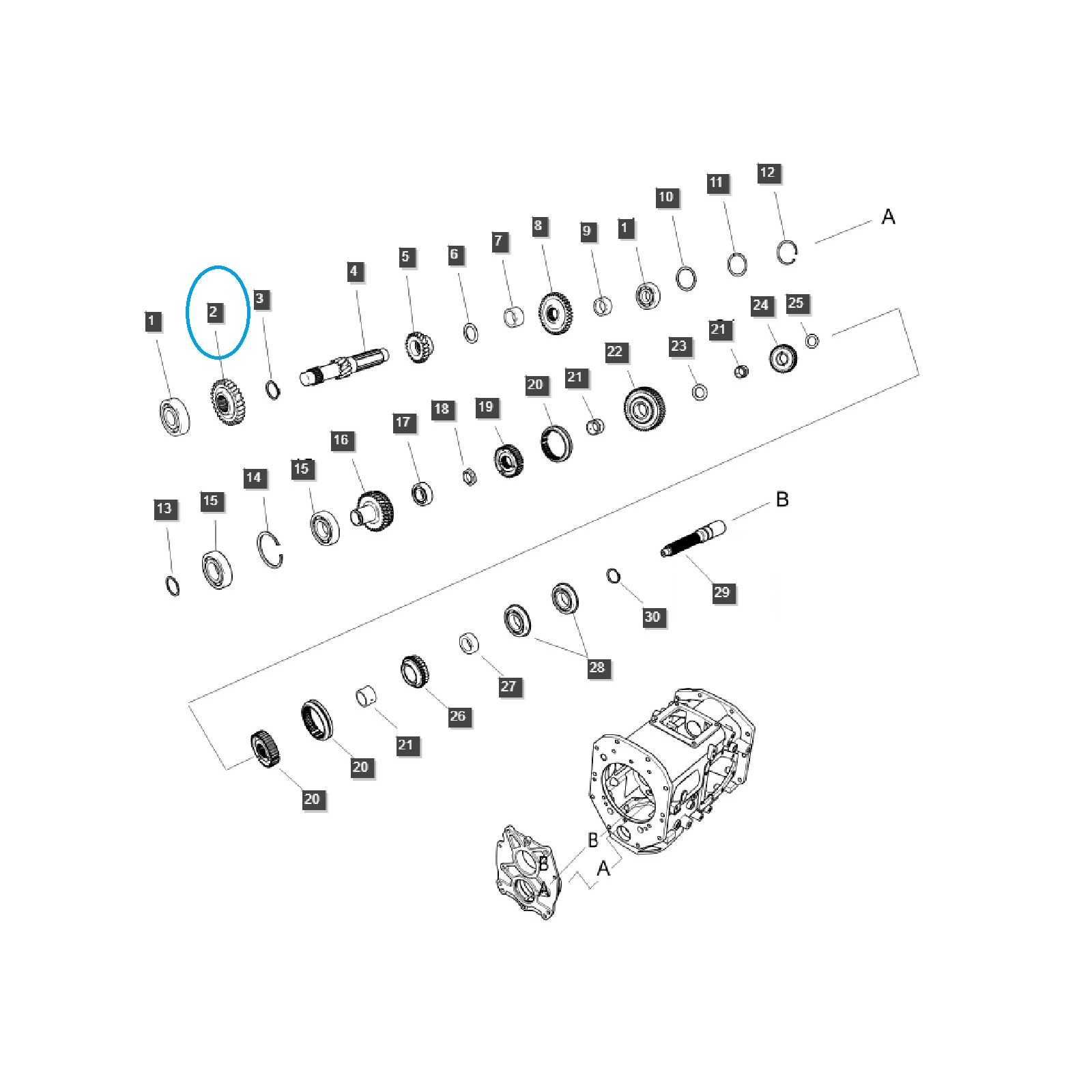 Stredový hriadeľ PTO/PTO / TRG287 / Ls Traktor 40196985