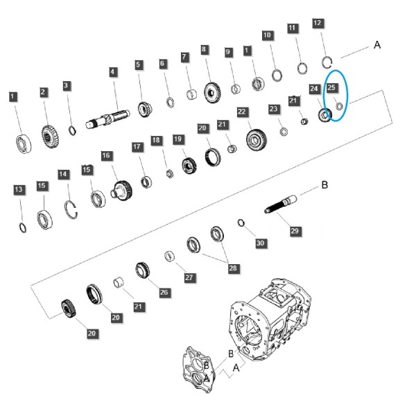copy of Stredový hriadeľ PTO/PTO / TRG287 / Ls Traktor 40196985