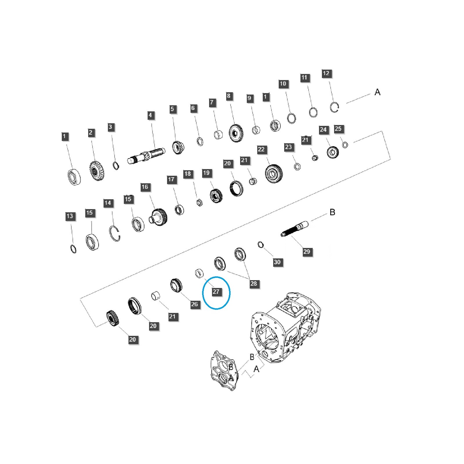 copy of Stredový hriadeľ PTO/PTO / TRG287 / Ls Traktor 40196985