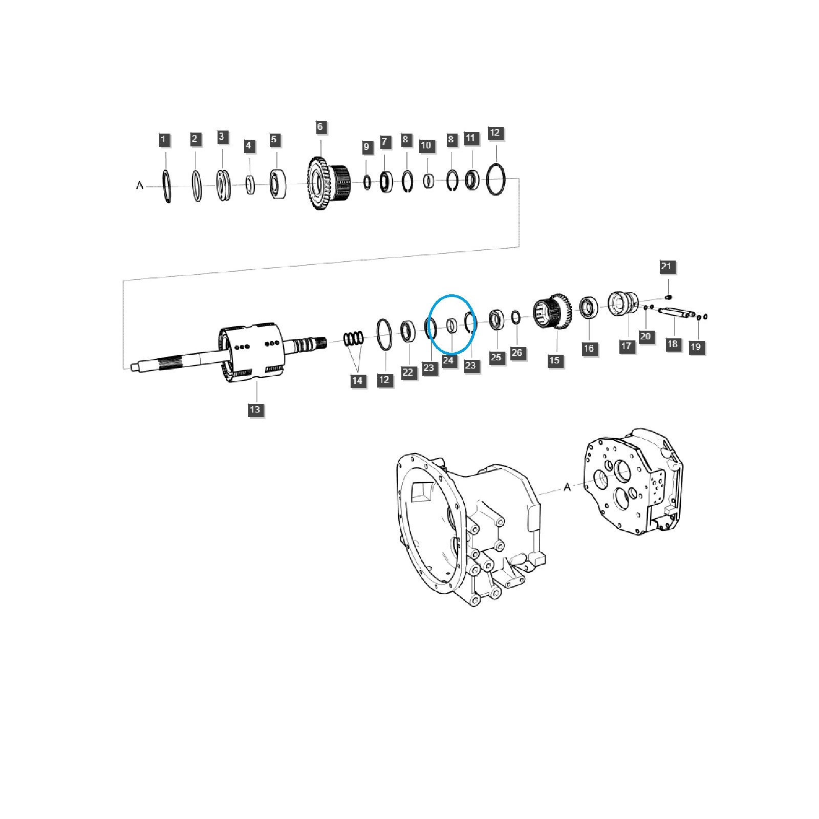 copy of Stredový hriadeľ PTO/PTO / TRG287 / Ls Traktor 40196985