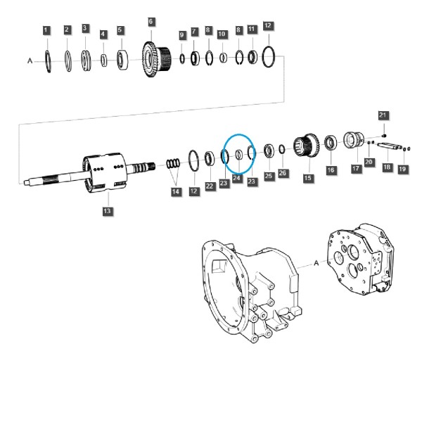 copy of Arbre intermédiaire de transmission PTO/PTO / TRG287 / Tracteur Ls 40196985