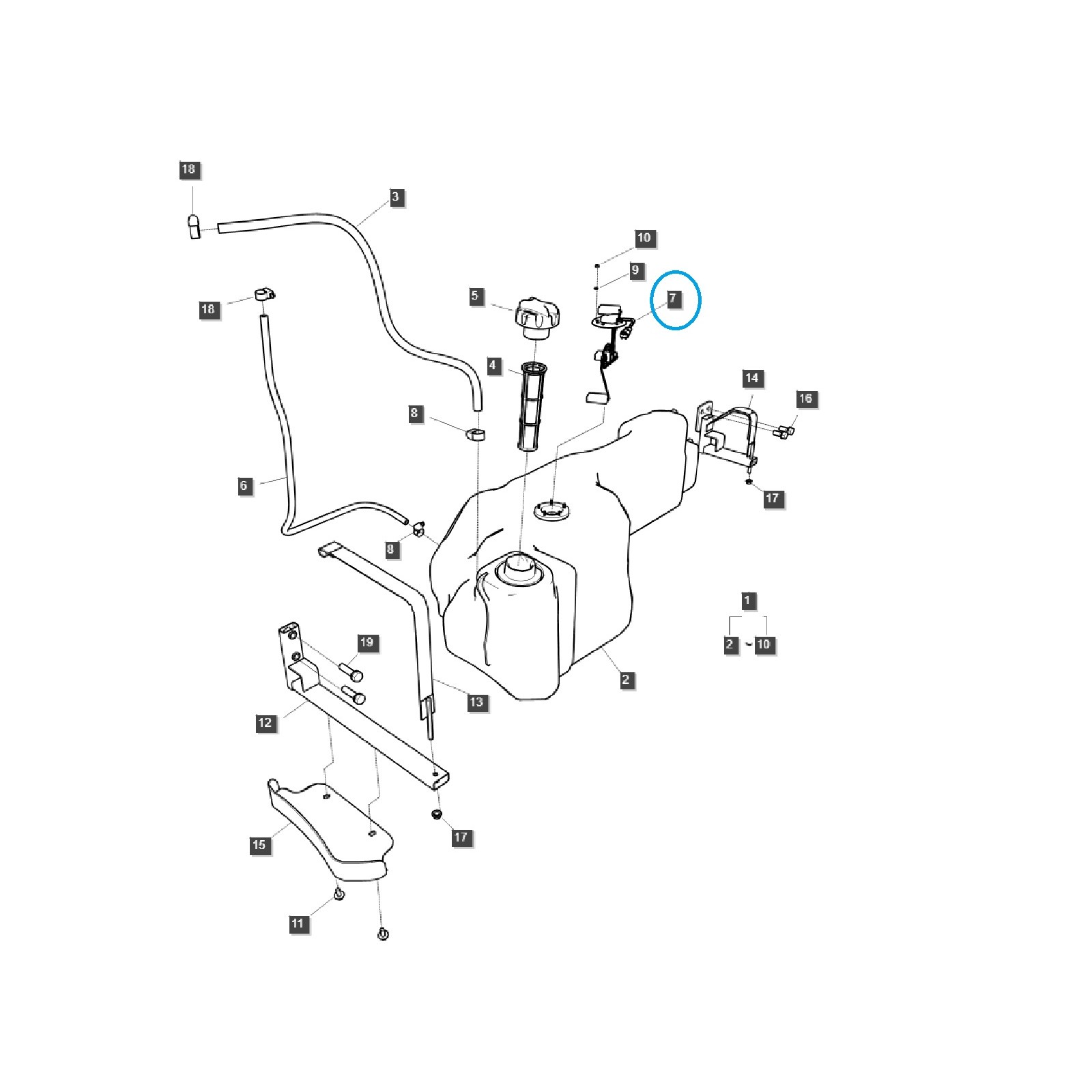 copy of Capteur de niveau de carburant TRG750 / Tracteur LS / 40293906