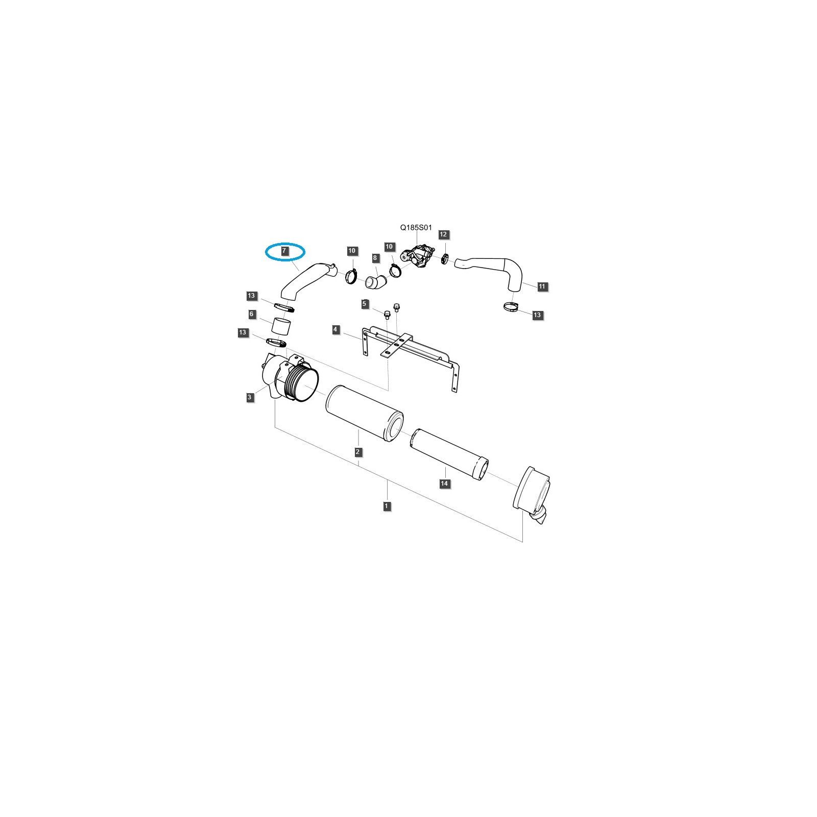 Rura / dolot powietrza / TRG190 / LS Tractor / nr 40007249 | Traktor.com.pl