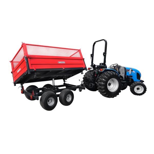 Remolque agrícola de dos ejes de 2,5 T con volquete y extensiones de malla 4FARMER | Traktor.com.pl