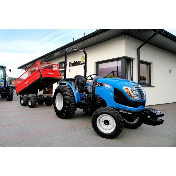 Remolque agrícola de dos ejes de 2,5 T con volquete y extensiones de malla 4FARMER | Traktor.com.pl