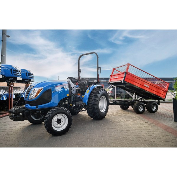 Przyczepa rolnicza dwuosiowa 2,5T z kiprem i nadstawkami z siatki 4FARMER | Traktor.com.pl