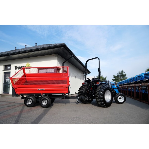 2.5T two-axle agricultural trailer with a tipper and mesh extensions 4FARMER | Traktor.com.pl