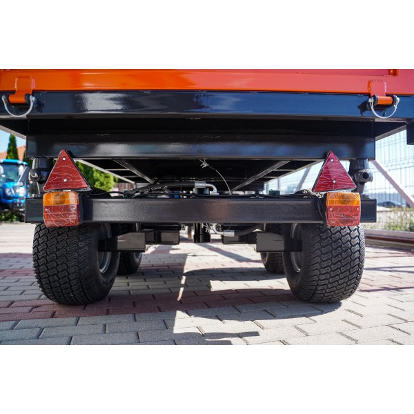 Remolque agrícola de dos ejes de 2,5 T con volquete y extensiones de malla 4FARMER | Traktor.com.pl