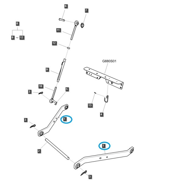 Unterarm des Dreipunktgestänges LS J27 40194140