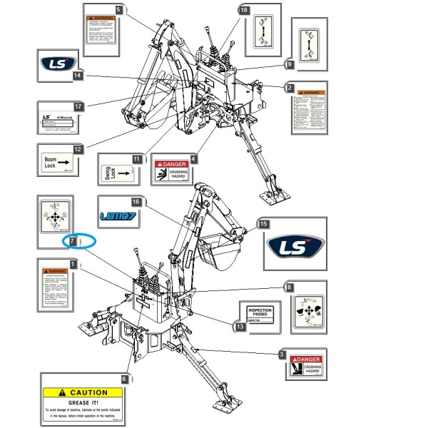 Autocollant d'avertissement / Tracteur LS n° 40376544