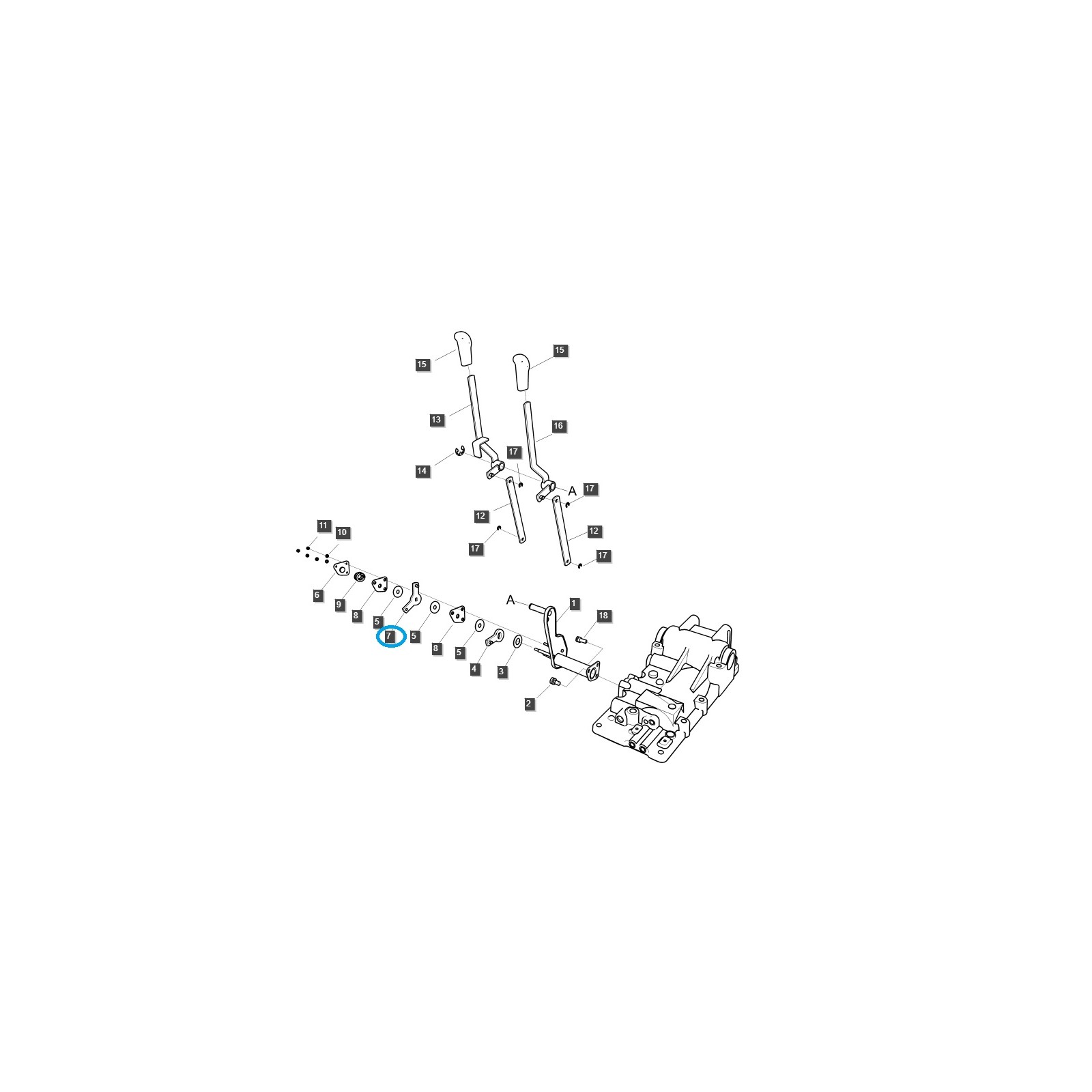 Levier de levage hydraulique CTRL / TRG820 / 40282030