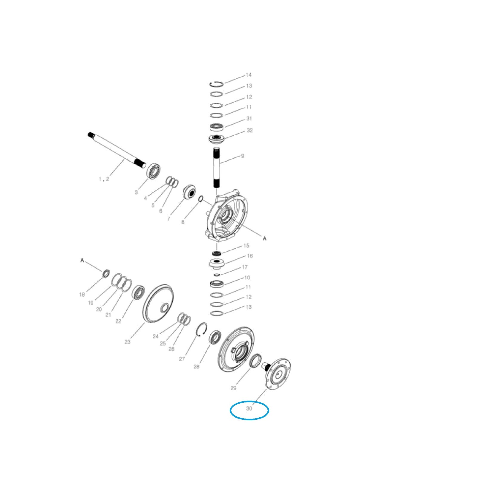 Vorderachsnabe / TRG400 / LS Traktor / 40326095