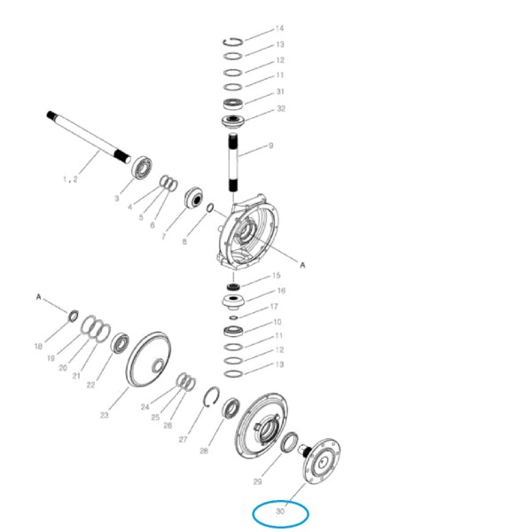 Vorderachsnabe / TRG400 / LS Traktor / 40031560