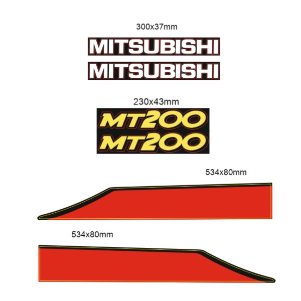 Nálepky na Mitsubishi MT200, Nálepky na traktor, nálepky na traktor, nálepky na Mitsubishi MT 200