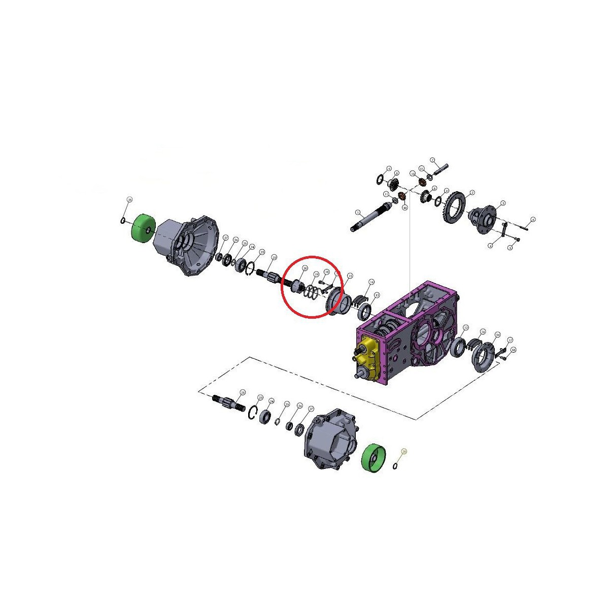 Ressort différentiel 1pcs Mitsubishi VST MT180/222/270