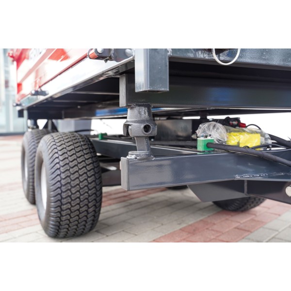 Two-axle agricultural trailer 2.5T with electric tipping and mesh extensions 4FARMER