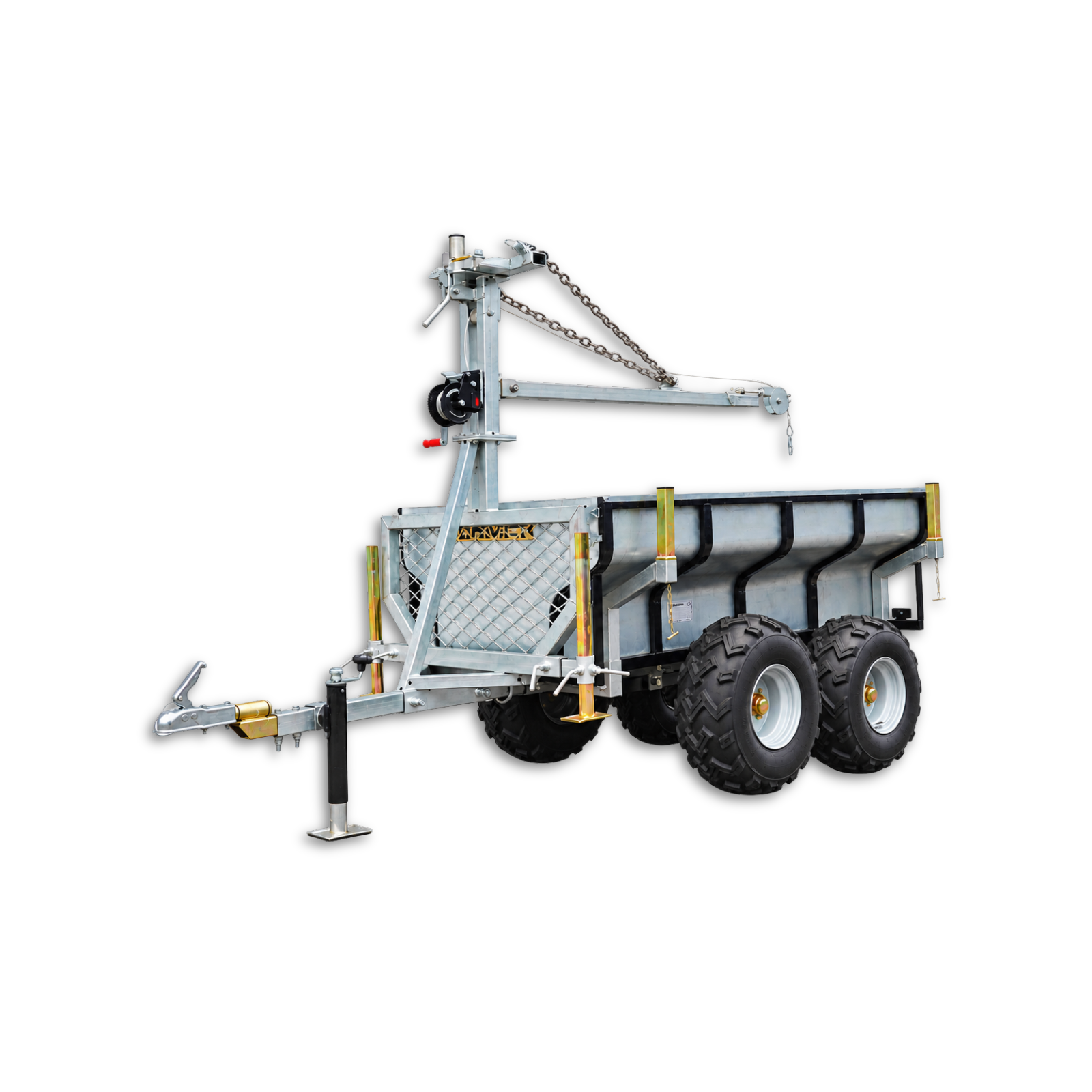 Remorque forestière pour quad avec hauban (VTT) KD-T03D pour le transport de bois 4FARMER