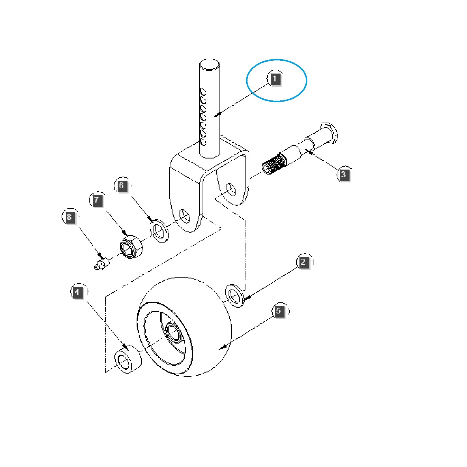 Stützradhalterung für Rasentraktor / LS-Traktor / 40365506