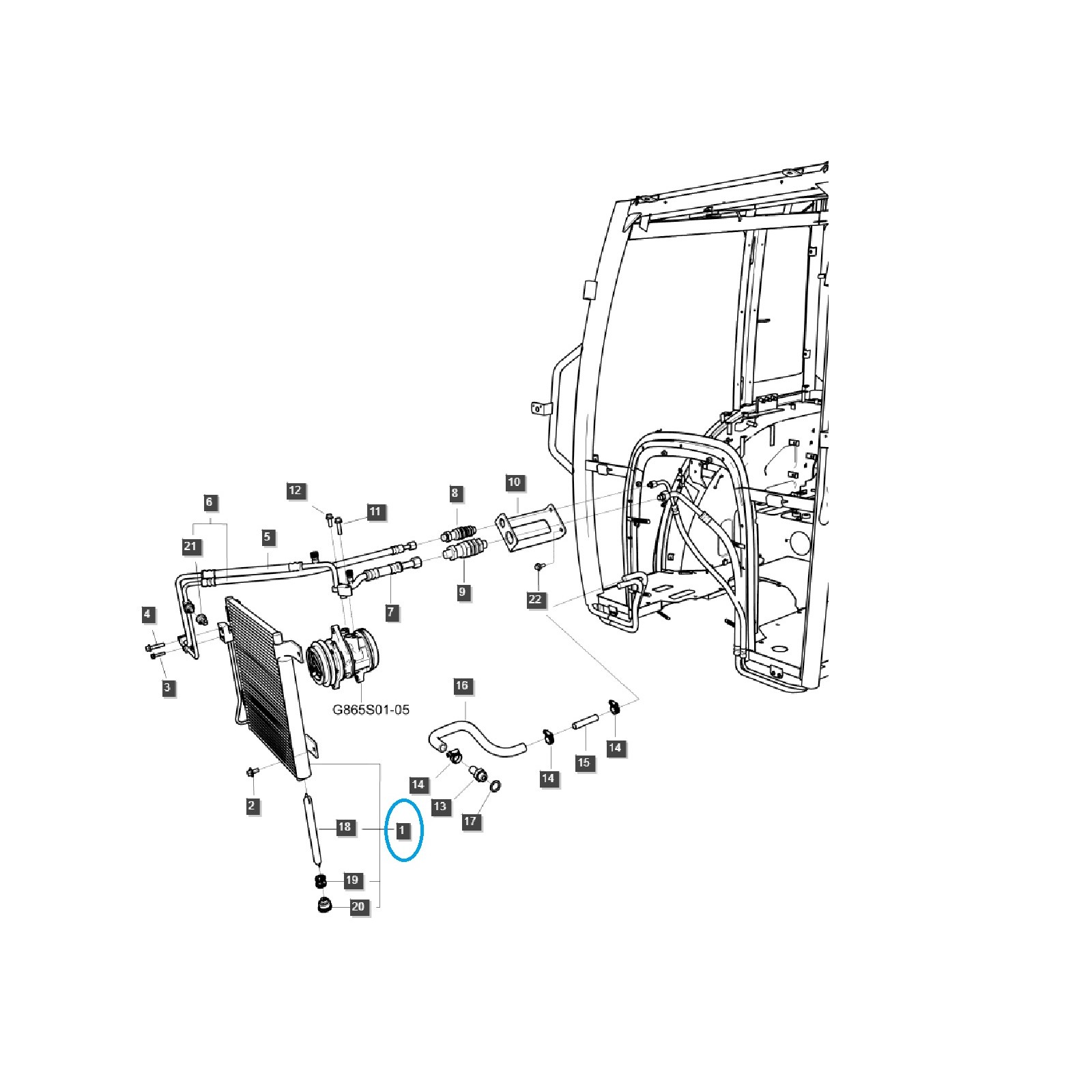 Klimaanlagenkühler MT3 / TRG865 / LS Traktor / 40458691