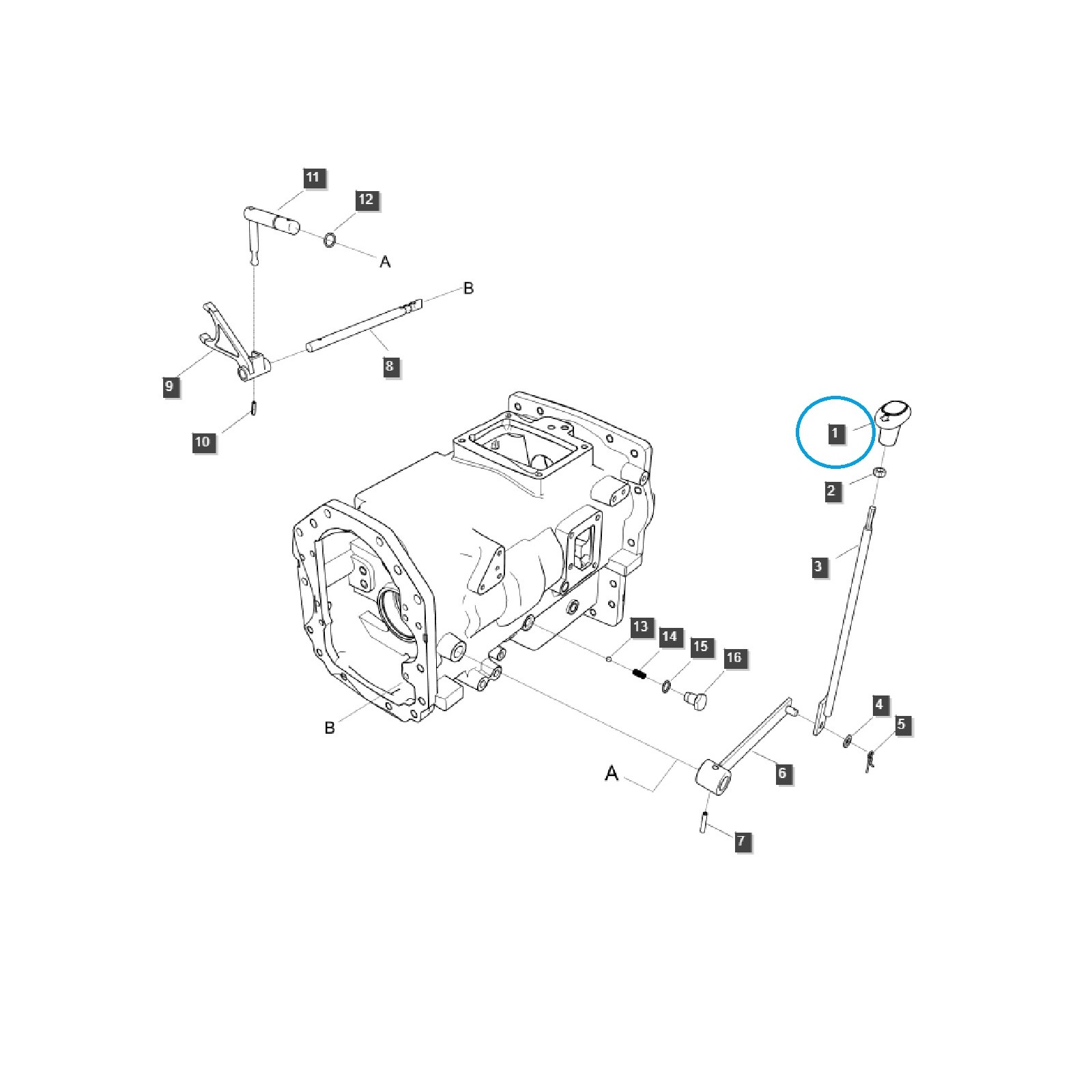 Cruise control lever knob / TRG292 / LS Tractor / 40558986 /40426506 | Traktor.com.pl