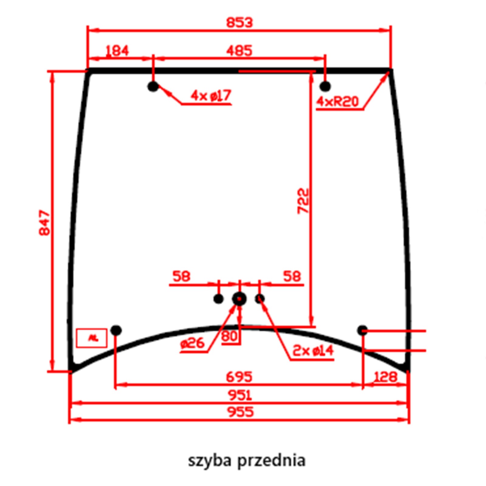 Parabrisas de cabina / LS MT1.25 / LS MT1.22 / LS XJ25