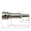 Injection pump plunger, 52 mm, Kubota, D1302, D1503, V2203, K199