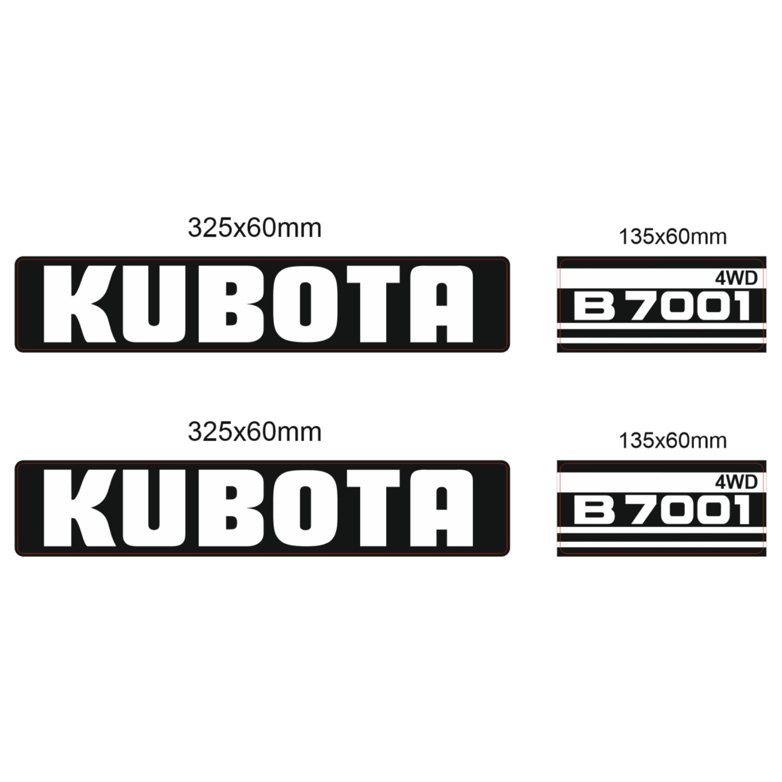 Samolepky Kubota B7001 4WD