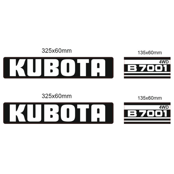 Aufkleber für Kubota B7001 4WD