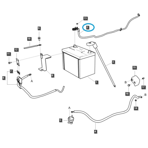 copy of Battery electrical cable (+) / TRG740 / LS Tractor / no. 40258165