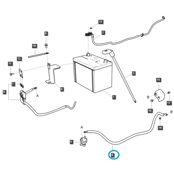 copy of Câble électrique batterie (+) / TRG740 / Tracteur LS / no.