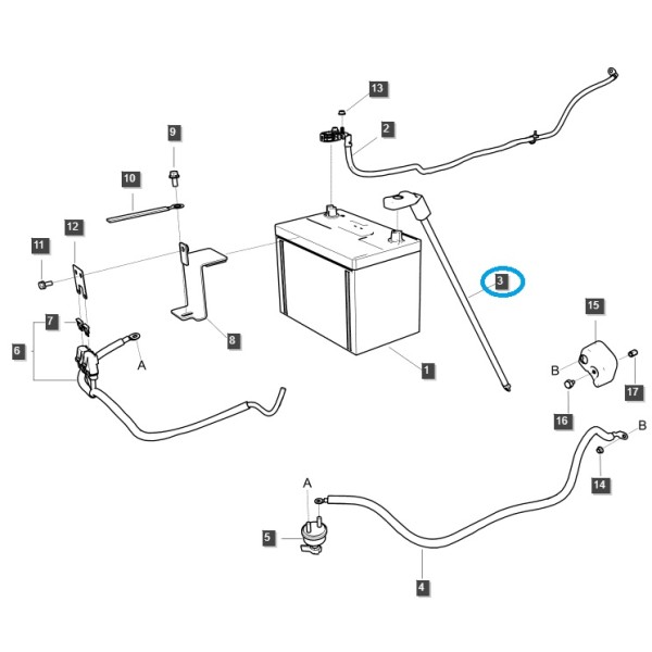 copy of Elektrický kabel baterie (+) / TRG740 / LS Traktor / č. 40258165