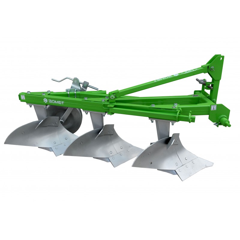 agricultural machinery - BOMET three-furrow plow with Cat II three-point linkage