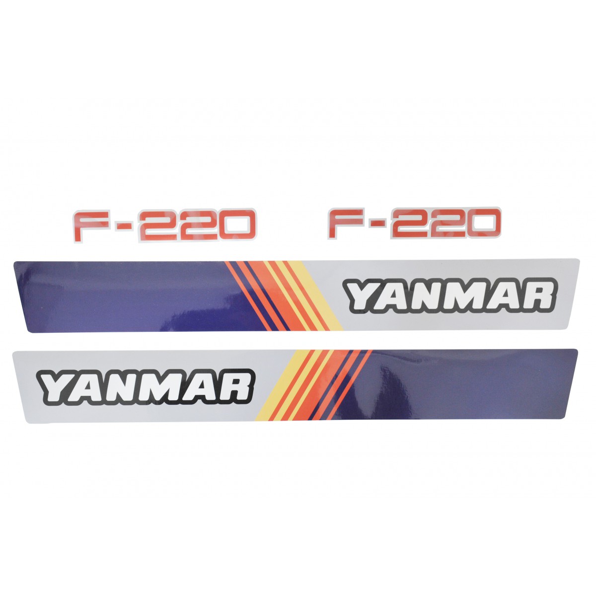 Aufkleber auf der Motorhaube des Traktors Yanmar F220