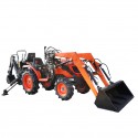 Cost of delivery: Kubota B2420 4x4 - 24KM + cargador frontal LAD-3 TUR + excavadora para tractor LW-5 4FARMER