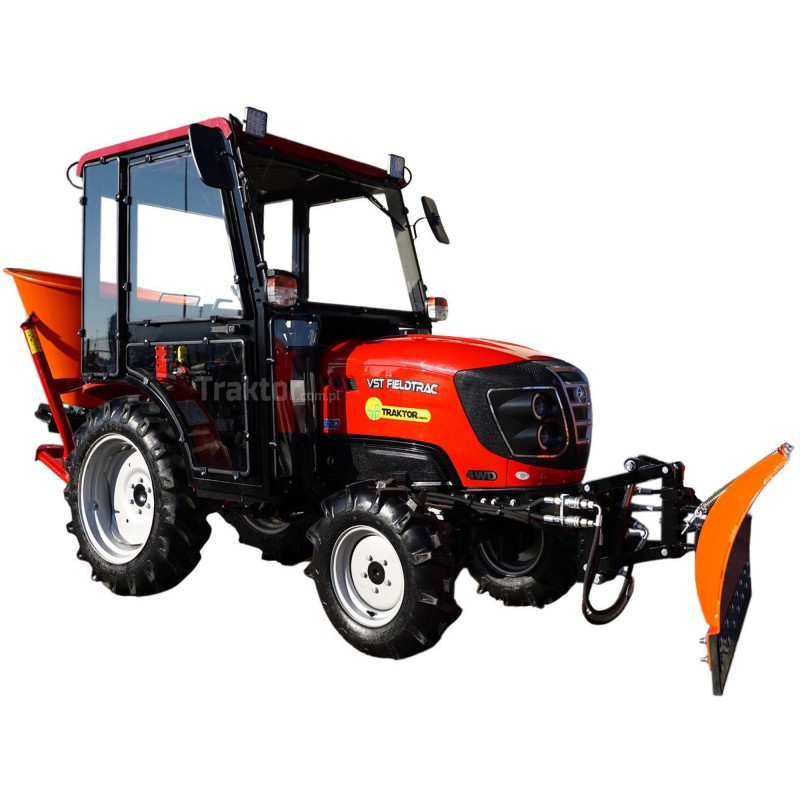 tractors - VST Fieldtrac 927D 4x4 - 24KM / CAB + hydraulic snow plow + LEJ 200 fertilizer spreader