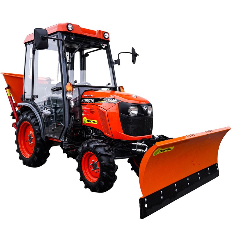 tractors - Kubota B2441 Neo Star 4x4 - 24KM / CAB + LEJ spreader + straight snow plow SB130 130 cm, hydraulic 4FARMER