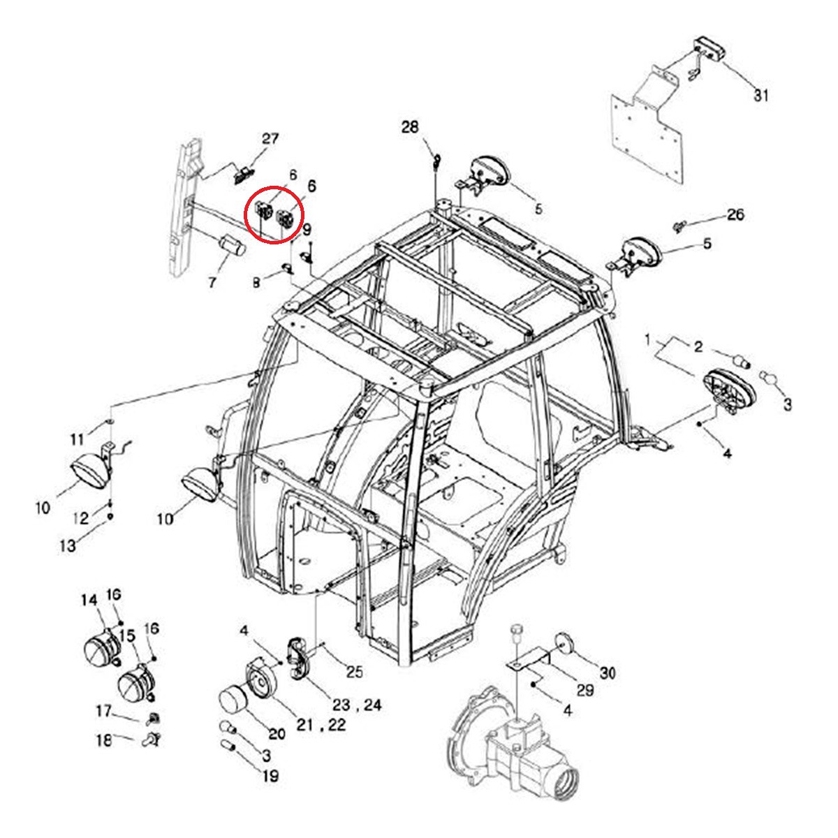 Interrupteur pour phare de travail / TRG750 / 12V / LS PLUS 70