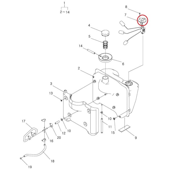 Fuel level sensor / LS XJ 25 / no. 40194054