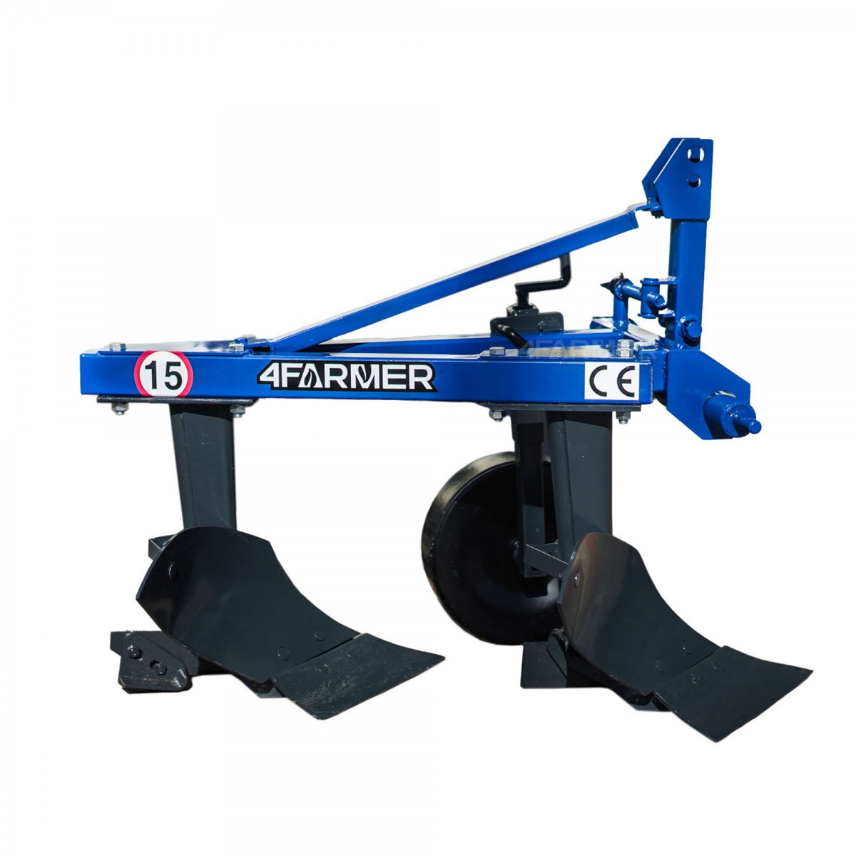 Double furrow plow with support wheel 4FARMER