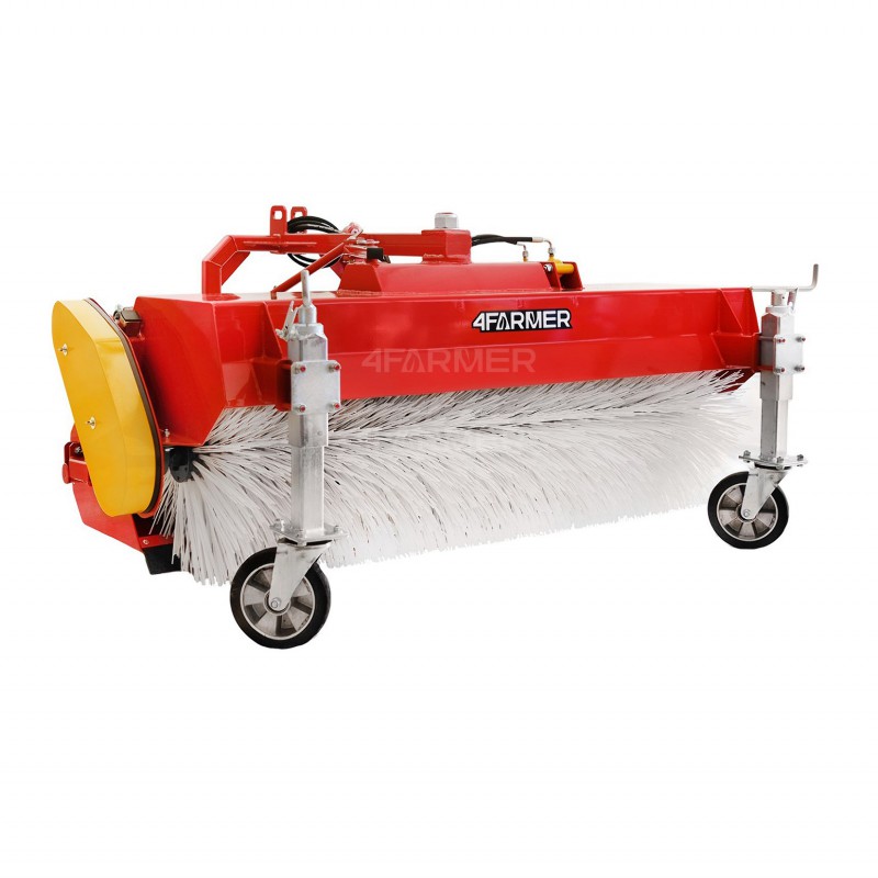 municipal machinery - 120 cm sweeper for the 4FARMER tractor with a basket