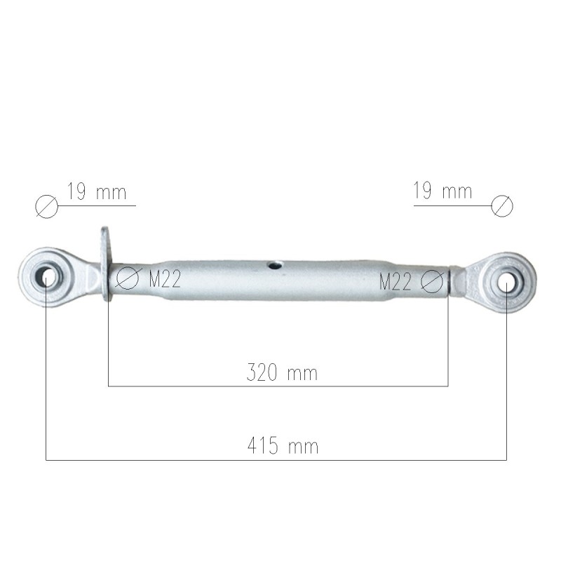 Axe D'Attelage 3ème Point Ø 22 X 140 Mm - Catégorie I - Lot De 2 Pièces
