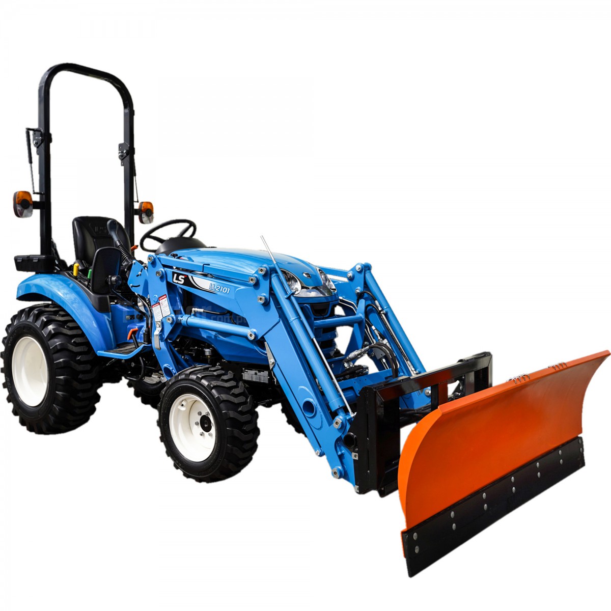 LS Tractor XJ25 HST 4x4 - 24.4 HP / IND + front loader LS LL2101 + straight snow plow SB140 140 cm 4FARMER