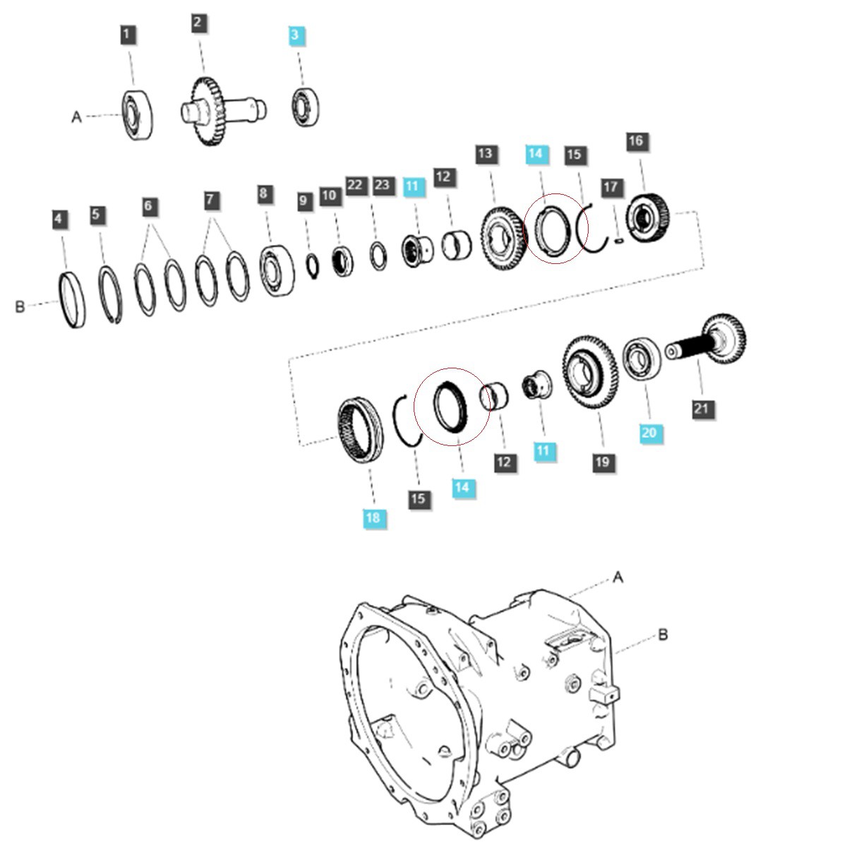 Pierścień stożkowy synchronizacji biegu / 73 x 8.00 mm / Ls Tractor 40354931 / 40009156
