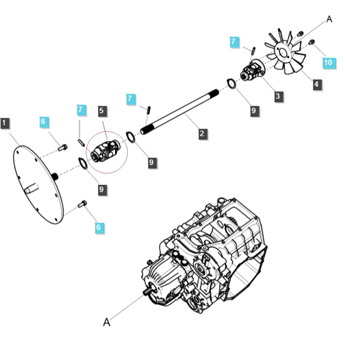 Transmisión Cardan Categoría 8 X 1000 Mm Longitud Tubo Triangular 138 Z6