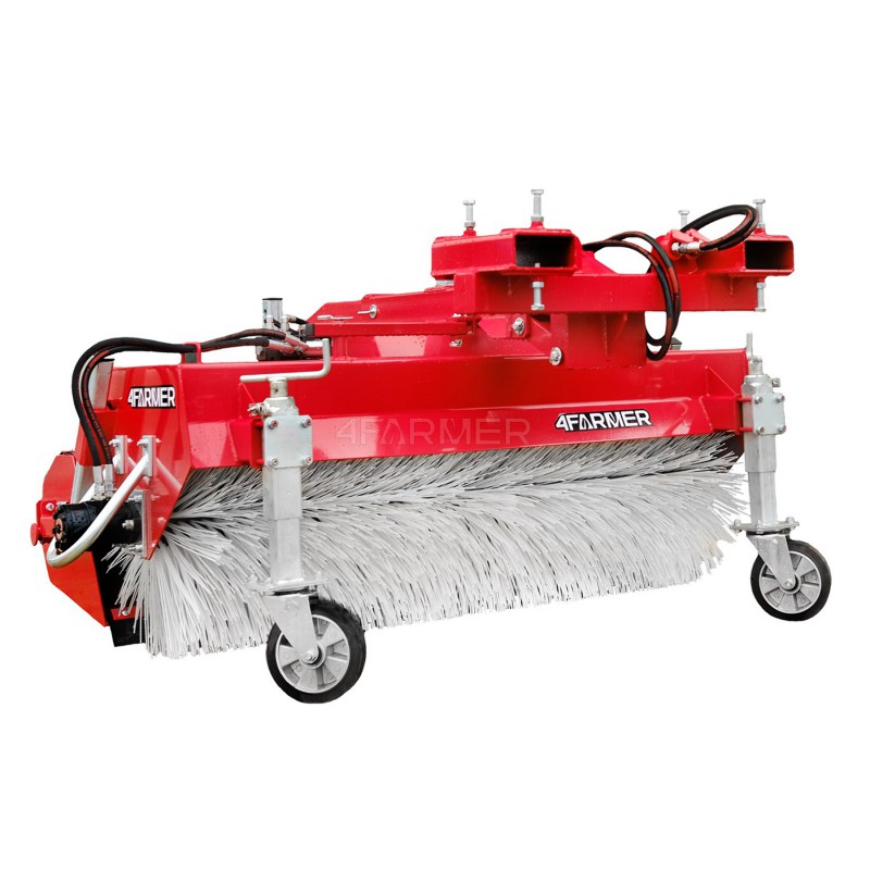 municipal machinery - 150 cm sweeper for forklift / backhoe loader, with basket 4FARMER