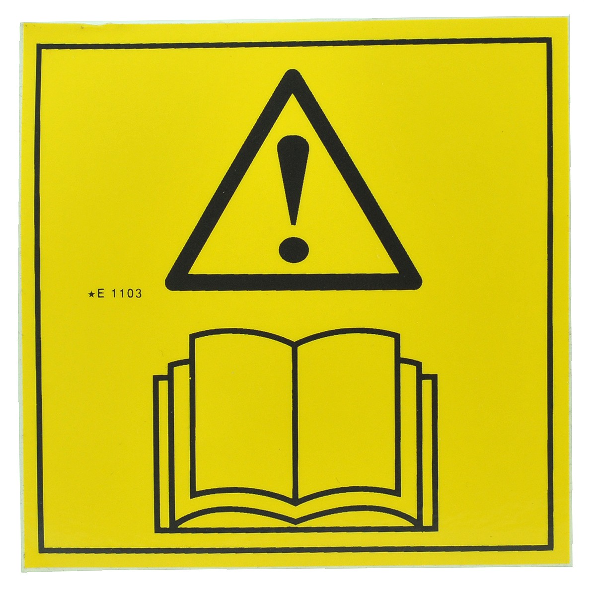 Warning sticker 90 x 90 mm / ATTENTION - READ INSTRUCTIONS