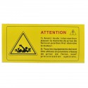 Cost of delivery: Warning sticker / PTO/PTO / 125 x 60 mm / ATTENTION
