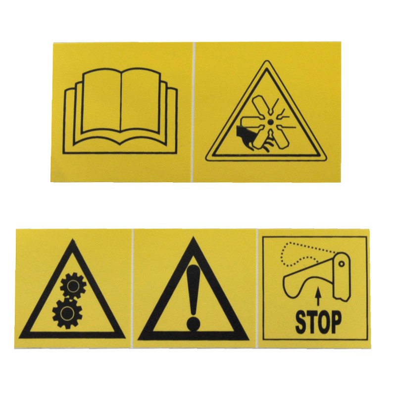 pegatinas - Adhesivo de advertencia 50 x 50 mm / ATENCIÓN - TIRAR DEL FRENO DE MANO