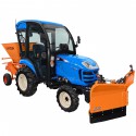Cost of delivery: LS Tractor XJ25 MEC 4x4 - 24.4 HP / CAB + Butterfly spreader + Vario arrow snow plow 150 cm, hydraulic 4FARMER